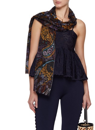 Figure View - Click To Enlarge - JOVENS - Paisley Print Cashmere Silk Scarf