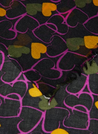 Detail View - Click To Enlarge - JOVENS - Heart Print Cashmere Shawl