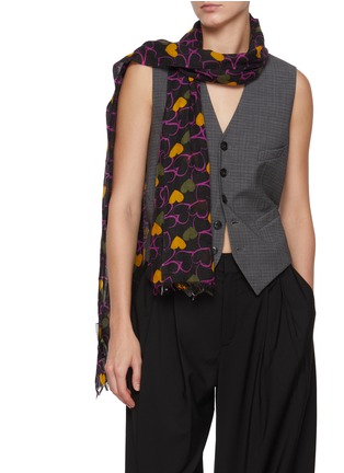 Figure View - Click To Enlarge - JOVENS - Heart Print Cashmere Shawl