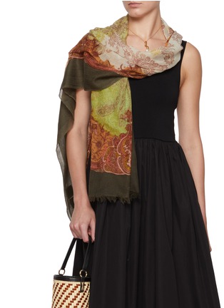 Front View - Click To Enlarge - JOVENS - Paisley Print Cashmere Scarf