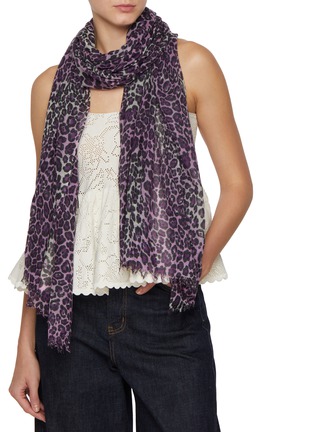 Figure View - Click To Enlarge - JOVENS - Leopard Print Cashmere Shawl Scarf