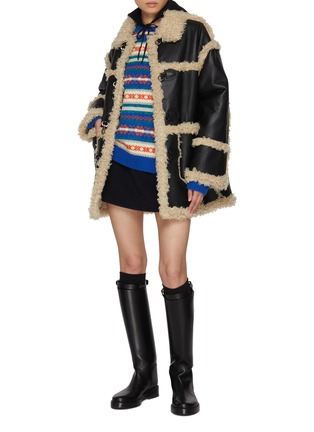 Figure View - Click To Enlarge - SIENNE - Genghis Khan Mustang Faux Leather Coat