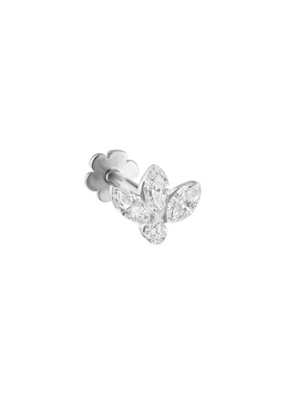 Main View - Click To Enlarge - MARIA TASH - Invisible Set Diamond 18K White Gold Lotus Single Threaded Stud Earring