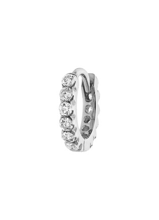 Main View - Click To Enlarge - MARIA TASH - Invisible Set Diamond 18K White Gold Eternity Single Hoop Earring