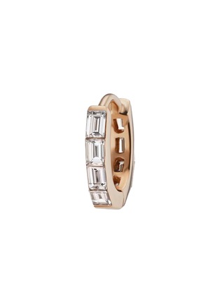 Main View - Click To Enlarge - MARIA TASH - Invisible Set Baguette Diamond 18K Rose Gold Eternity Single Hoop Earring