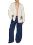 Figure View - Click To Enlarge - EENK - Floral Jacquard Cotton Wool Knit Cardigan