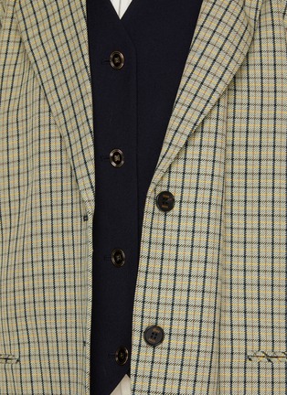  - EENK - Contrast Single Breasted Ckeckered Blazer