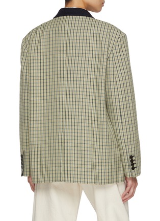 Back View - Click To Enlarge - EENK - Contrast Single Breasted Ckeckered Blazer