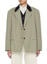 Main View - Click To Enlarge - EENK - Contrast Single Breasted Ckeckered Blazer