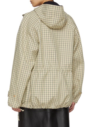 Back View - Click To Enlarge - EENK - Oversized Checkered Hoodie Jacket