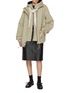 Figure View - Click To Enlarge - EENK - Oversized Checkered Hoodie Jacket