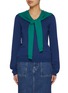 Main View - Click To Enlarge - EENK - Muffler Layered Wool Cotton Knit Top