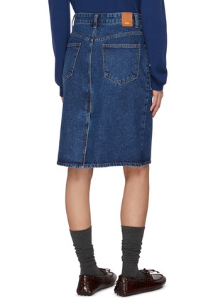 Back View - Click To Enlarge - EENK - Exterior Patch Pocket Denim Skirt