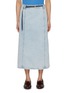 Main View - Click To Enlarge - EENK - Belted Denim Maxi Skirt