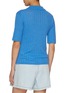 Back View - Click To Enlarge - EENK - Rose Button Knit Polo Top