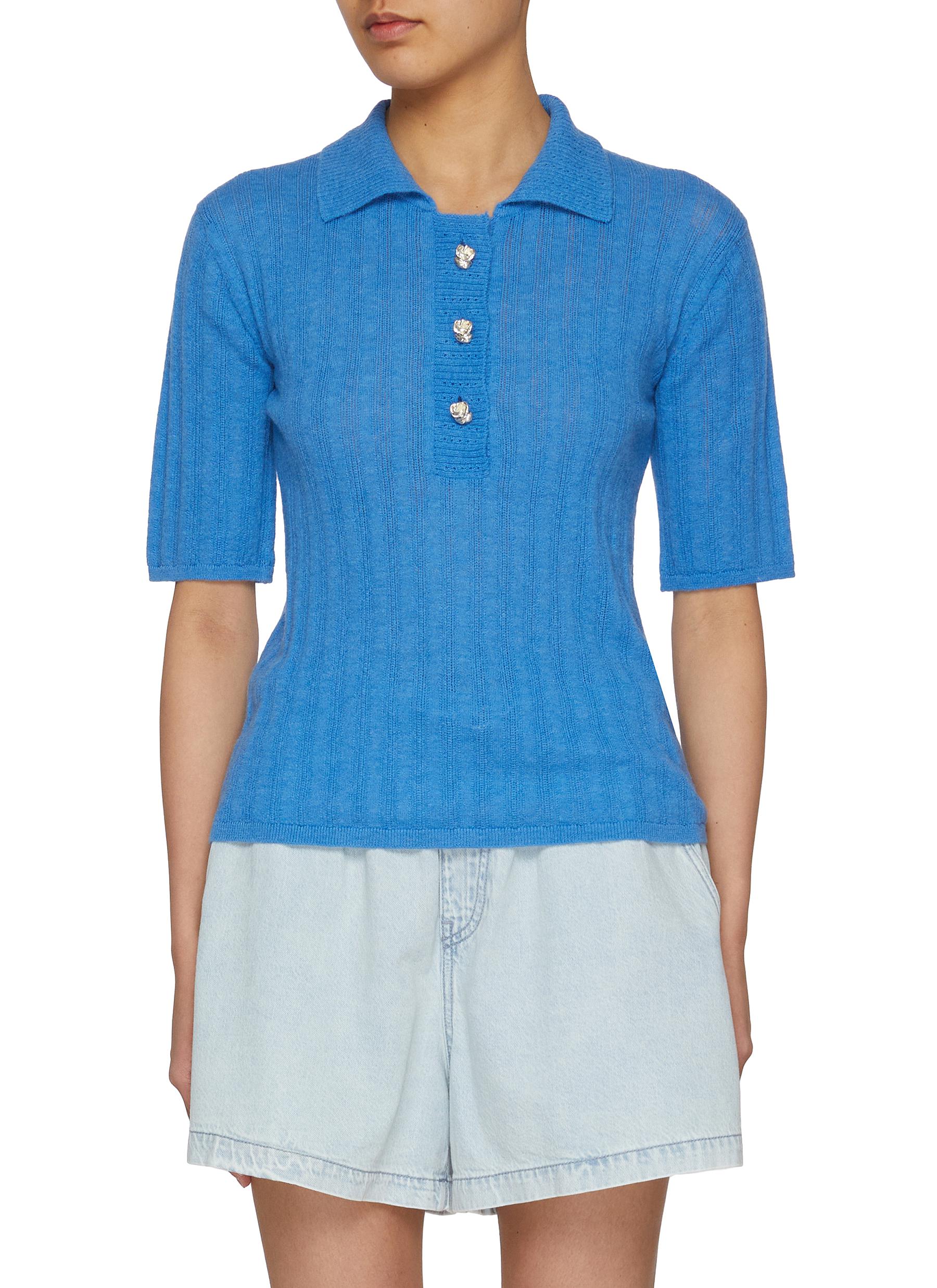 EENK | Rose Button Knit Polo Top | Women | Lane Crawford