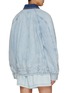 Back View - Click To Enlarge - EENK - Contrast Collar Denim Bomber Jacket