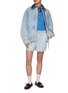 Figure View - Click To Enlarge - EENK - Contrast Collar Denim Bomber Jacket