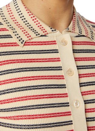  - EENK - Striped Ribbed Knit Cardigan