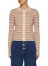 Main View - Click To Enlarge - EENK - Striped Ribbed Knit Cardigan