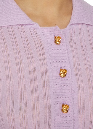  - EENK - Rose Button Knit Polo Top
