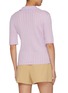 Back View - Click To Enlarge - EENK - Rose Button Knit Polo Top