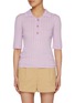 Main View - Click To Enlarge - EENK - Rose Button Knit Polo Top