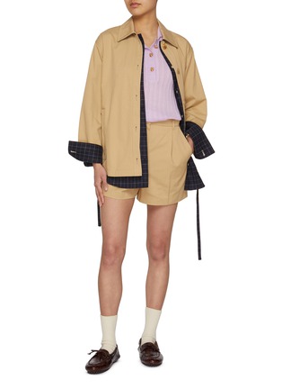 Figure View - Click To Enlarge - EENK - Rose Button Knit Polo Top