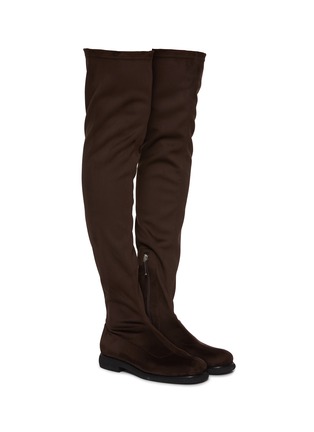 Detail View - Click To Enlarge - RODO - Stretch Vegan Suede Over-The-Knee Boots