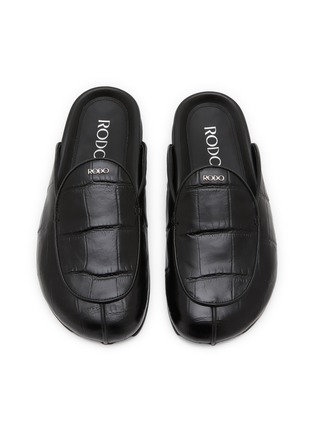 Detail View - Click To Enlarge - RODO - Croc Print Leather Slides