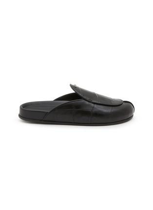 Main View - Click To Enlarge - RODO - Croc Print Leather Slides