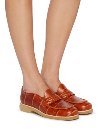 Figure View - Click To Enlarge - RODO - Printed Leather Loafers