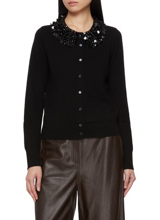 Main View - Click To Enlarge - ULLA JOHNSON - Margaux Embroidered Cashmere Knit Cardigan