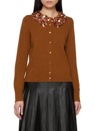 Main View - Click To Enlarge - ULLA JOHNSON - Margaux Embroidered Cashmere Knit Cardigan