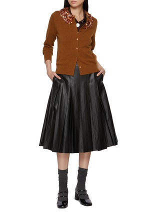 Figure View - Click To Enlarge - ULLA JOHNSON - Margaux Embroidered Cashmere Knit Cardigan