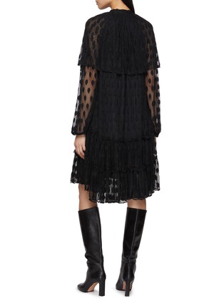 Back View - Click To Enlarge - ULLA JOHNSON - Audette Polka Dot Tiered Lace Mini Dress