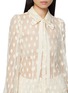  - ULLA JOHNSON - Soraya Polka Dot Lace Neck Tie Blouse