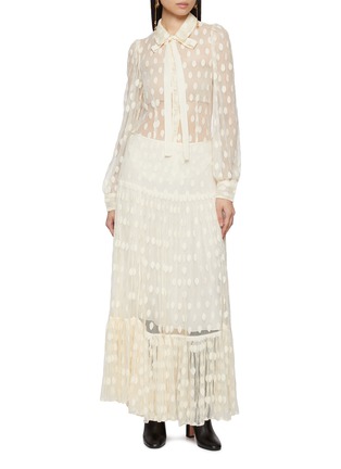 Figure View - Click To Enlarge - ULLA JOHNSON - Vera Polka Dot Lace High Waist Maxi Skirt