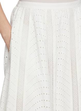  - ULLA JOHNSON - Ren High Waist Lace Trim Cotton Midi Skirt