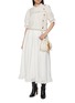 Figure View - Click To Enlarge - ULLA JOHNSON - Ren High Waist Lace Trim Cotton Midi Skirt