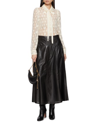 Figure View - Click To Enlarge - ULLA JOHNSON - Aninda Leather Midi Skirt