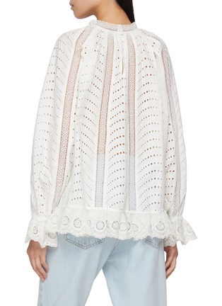 Back View - Click To Enlarge - ULLA JOHNSON - Marcella Asymmetrical Long Sleeve Cotton Blouse