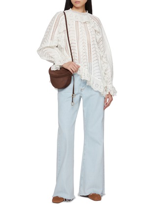 Figure View - Click To Enlarge - ULLA JOHNSON - Marcella Asymmetrical Long Sleeve Cotton Blouse