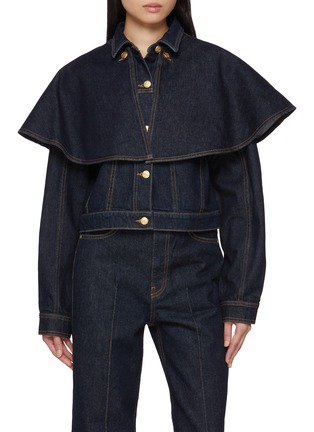 Main View - Click To Enlarge - ULLA JOHNSON - The Agata Denim Cape Jacket