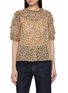 Main View - Click To Enlarge - ULLA JOHNSON - Isolda Smocked Short Sleeve Silk Blouse