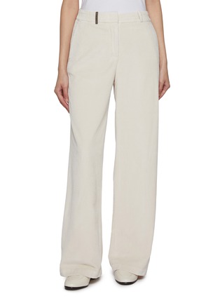 Main View - Click To Enlarge - PESERICO - Corduroy Cotton Blend Suiting Pants