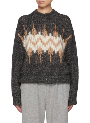 Main View - Click To Enlarge - PESERICO - Intarsia Pattern Knit Sweater
