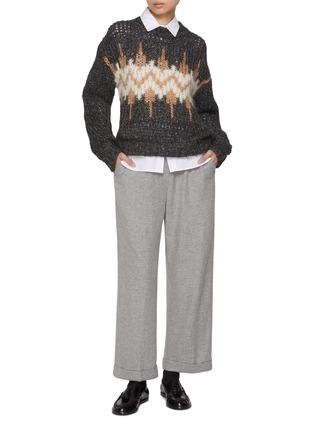 Figure View - Click To Enlarge - PESERICO - Intarsia Pattern Knit Sweater