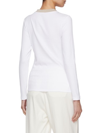 Back View - Click To Enlarge - PESERICO - Embellished Round Neck T-Shirt