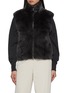 Main View - Click To Enlarge - PESERICO - Sleeveless Rex Rabbit Fur Wool Cashmere Vest